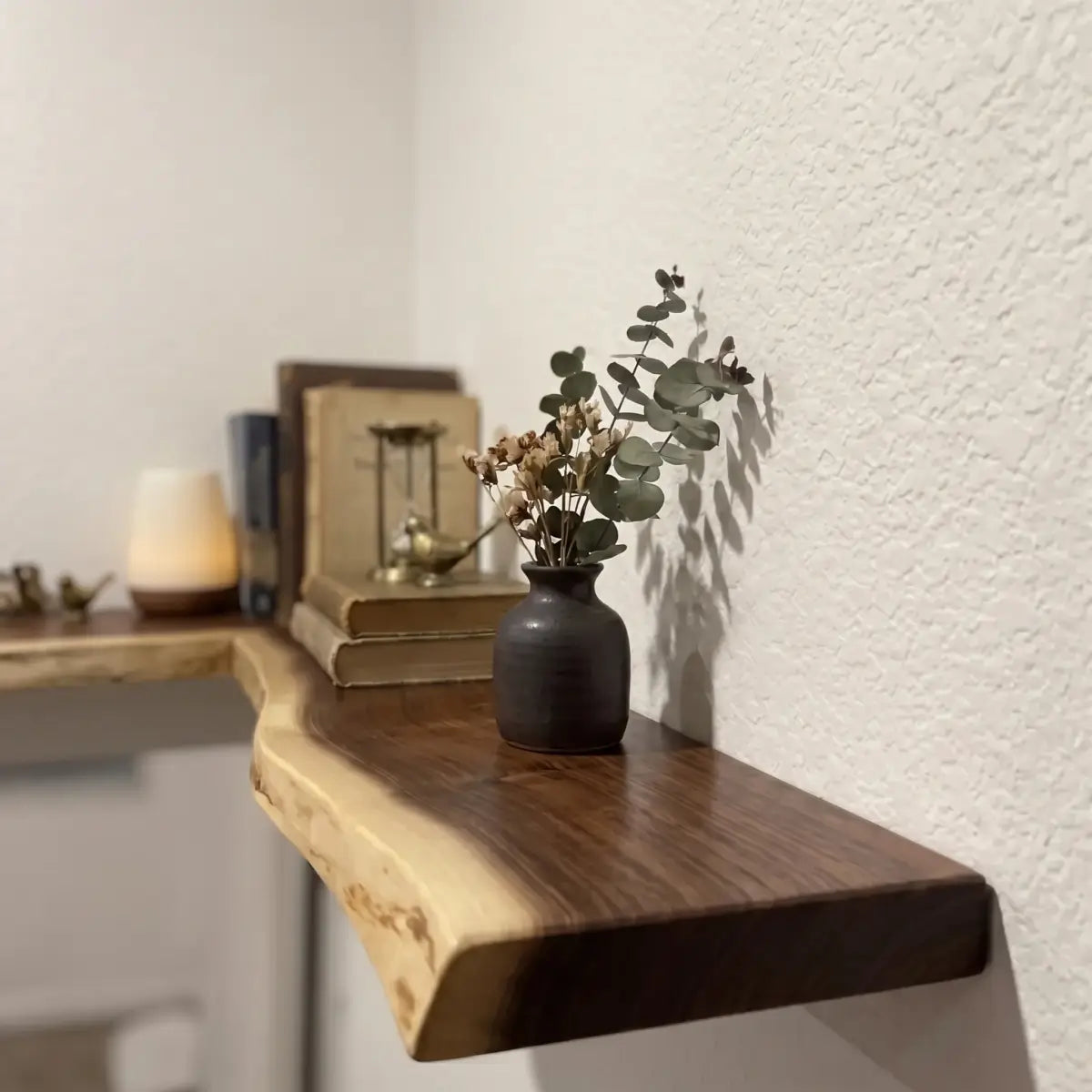 Solid Wood L-Shaped Corner Floating Shelf