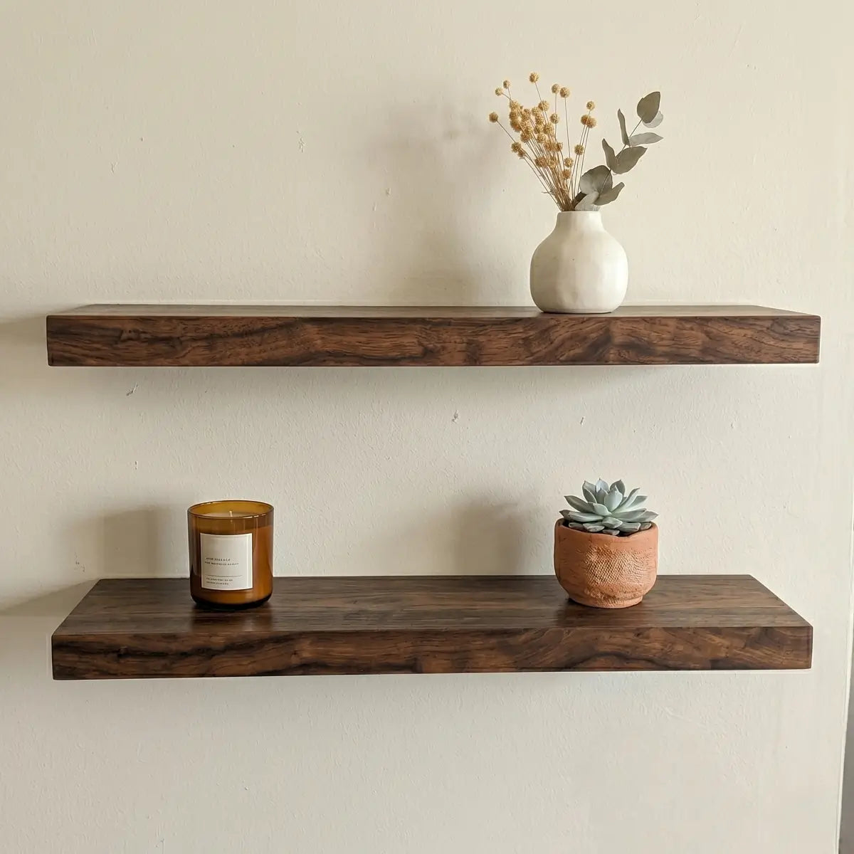 Solid Wood Floating Shelf - 1.2" Thick Wall Shelf