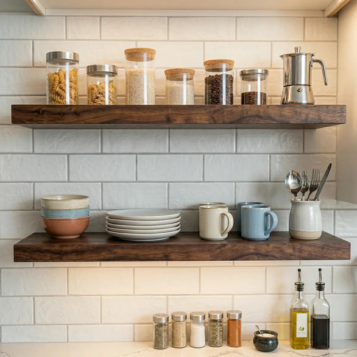 Solid Wood Floating Shelf - 1.2" Thick Wall Shelf