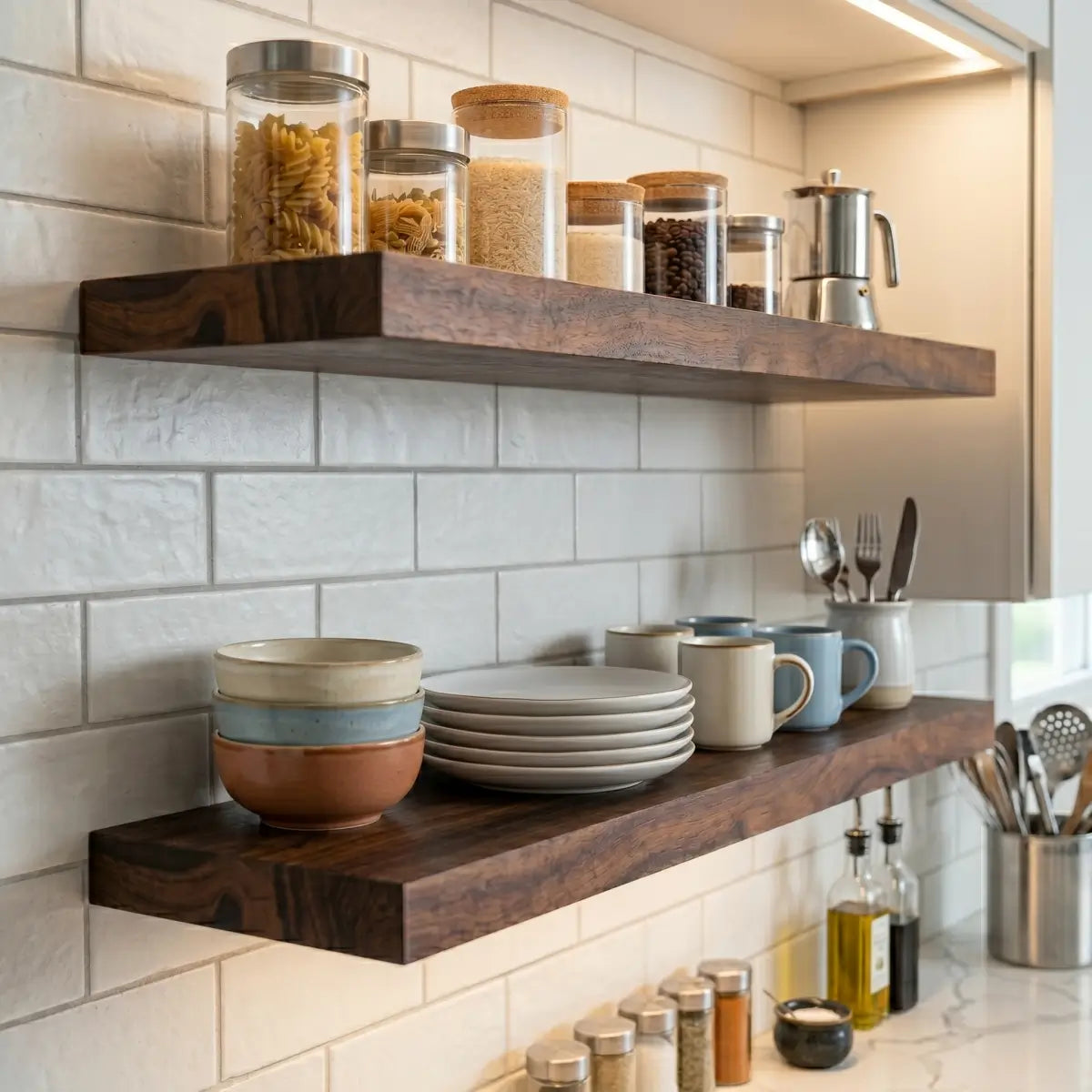 Solid Wood Floating Shelf - 1.2" Thick Wall Shelf