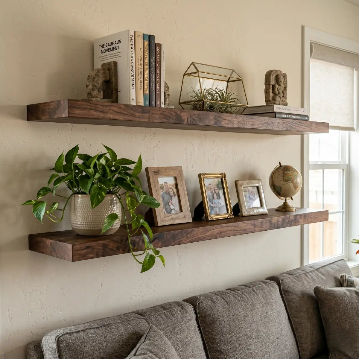 Solid Wood Floating Shelf - 1.2" Thick Wall Shelf