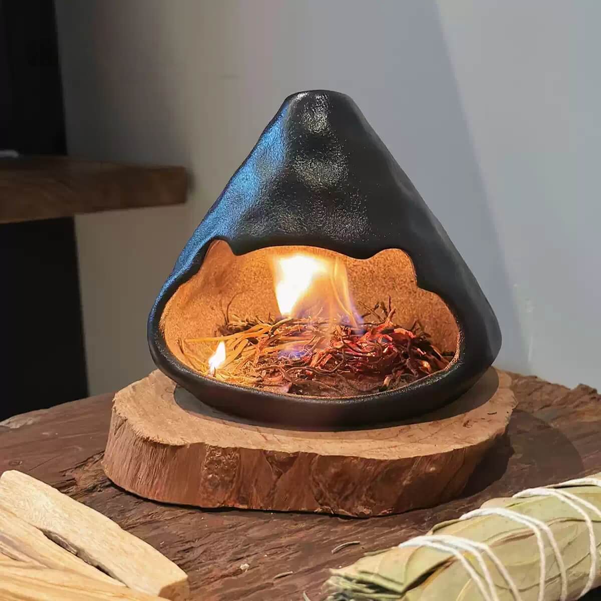 Handmade Ceramic Incense Burner – Black Mountain Fireplace Design
