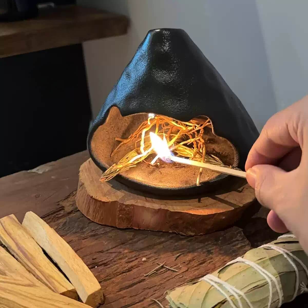 Handmade Ceramic Incense Burner – Black Mountain Fireplace Design