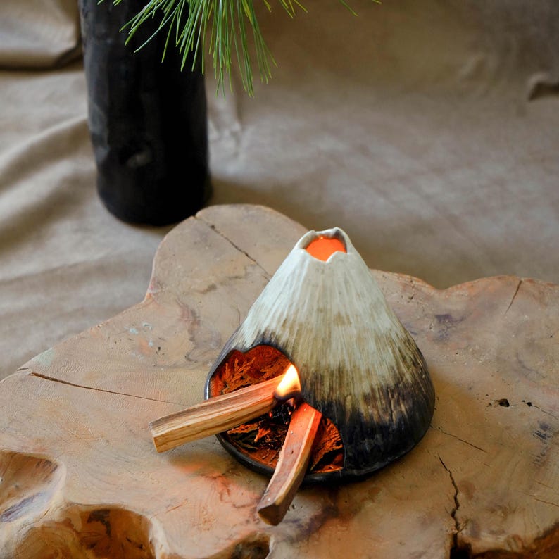 Fuji Mountain Ceramic Incense Burner