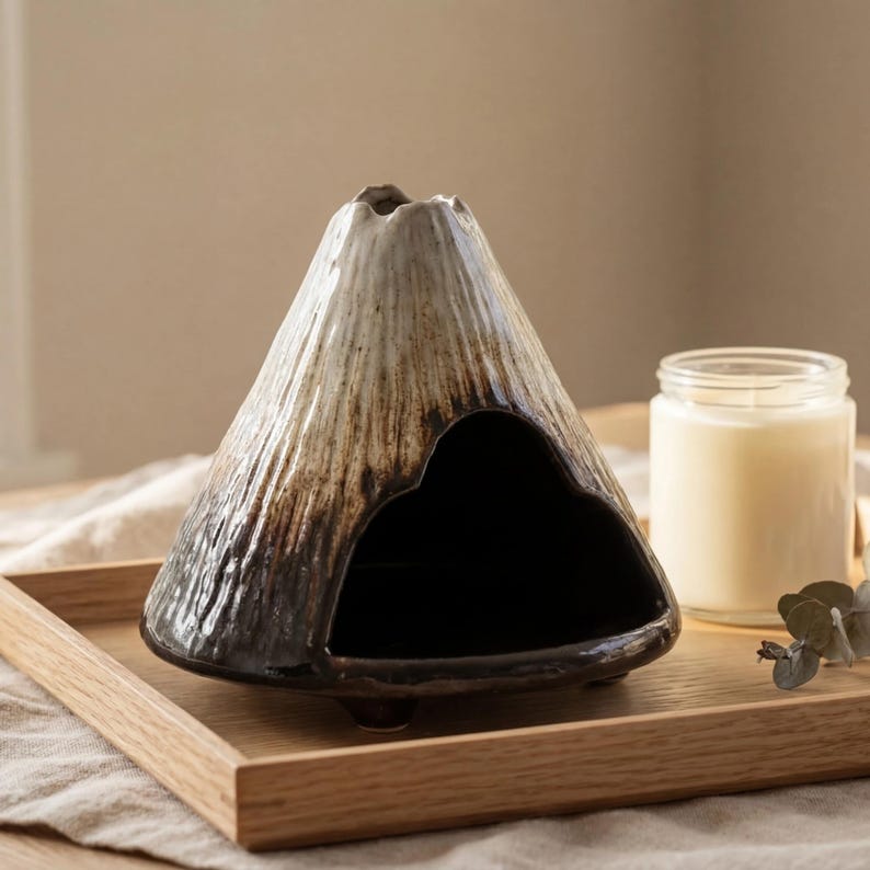 Fuji Mountain Ceramic Incense Burner