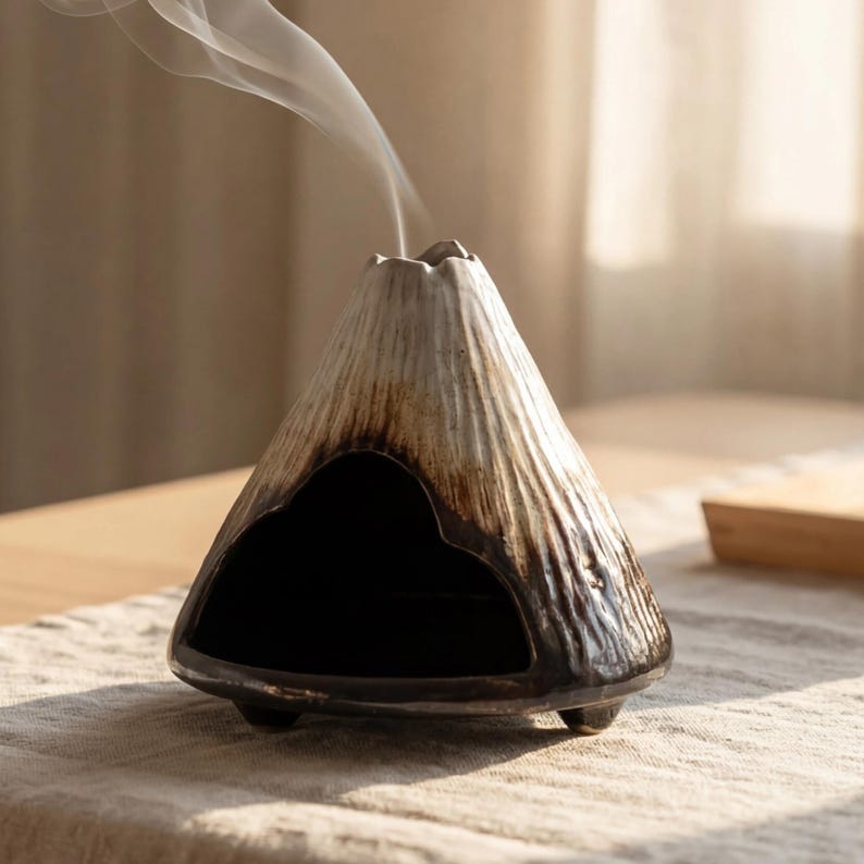 Fuji Mountain Ceramic Incense Burner