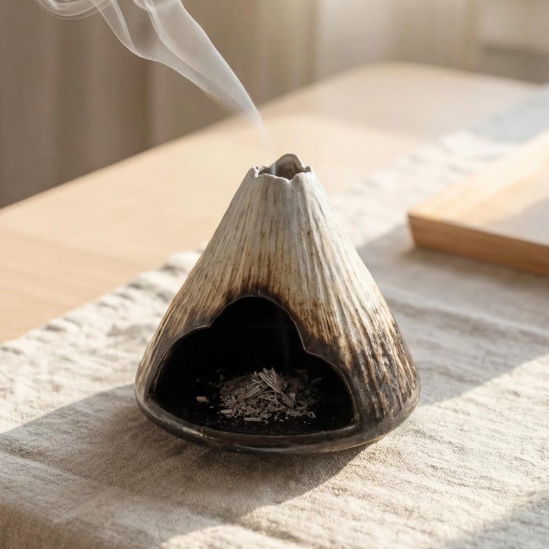 Fuji Mountain Ceramic Incense Burner
