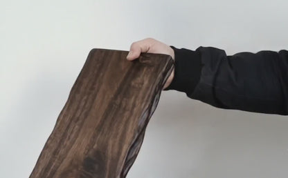 Solid Wood Sculpted "Windswept Wheat" Edge Floating Shelf