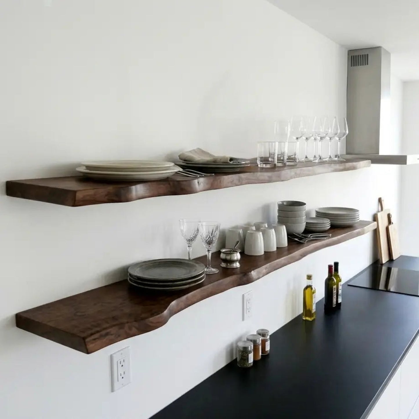 Solid Wood Live Edge Floating Shelf