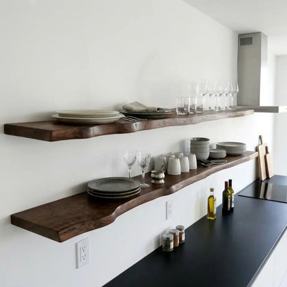 Solid Wood Live Edge Floating Shelf