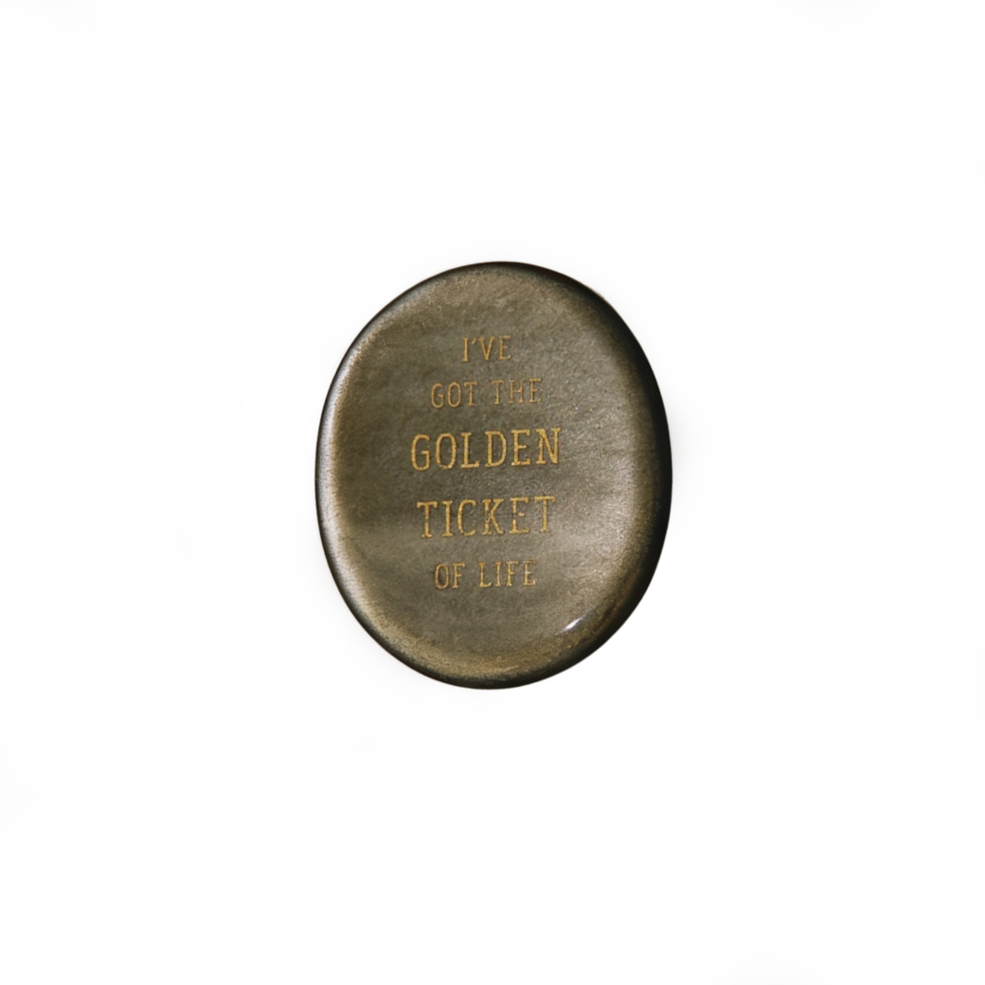 Gold Sheen Obsidian Palm Stone - “I’ve Got the Golden Ticket of Life”