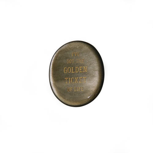 Gold Sheen Obsidian Palm Stone - “I’ve Got the Golden Ticket of Life”