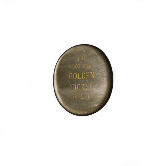 Gold Sheen Obsidian Palm Stone - “I’ve Got the Golden Ticket of Life”