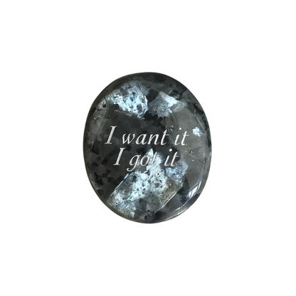 Black Sunstone Palm Stone - “I Want It, I Got It”