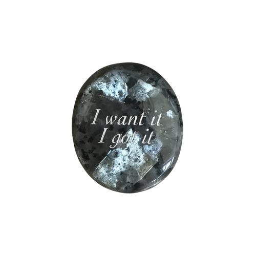 Black Sunstone Palm Stone - “I Want It, I Got It”