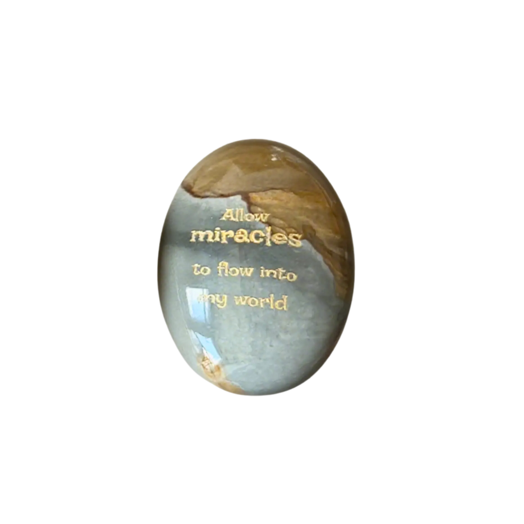 Ocean Jasper Palm Stone - “Allow Miracles to Flow into My World”