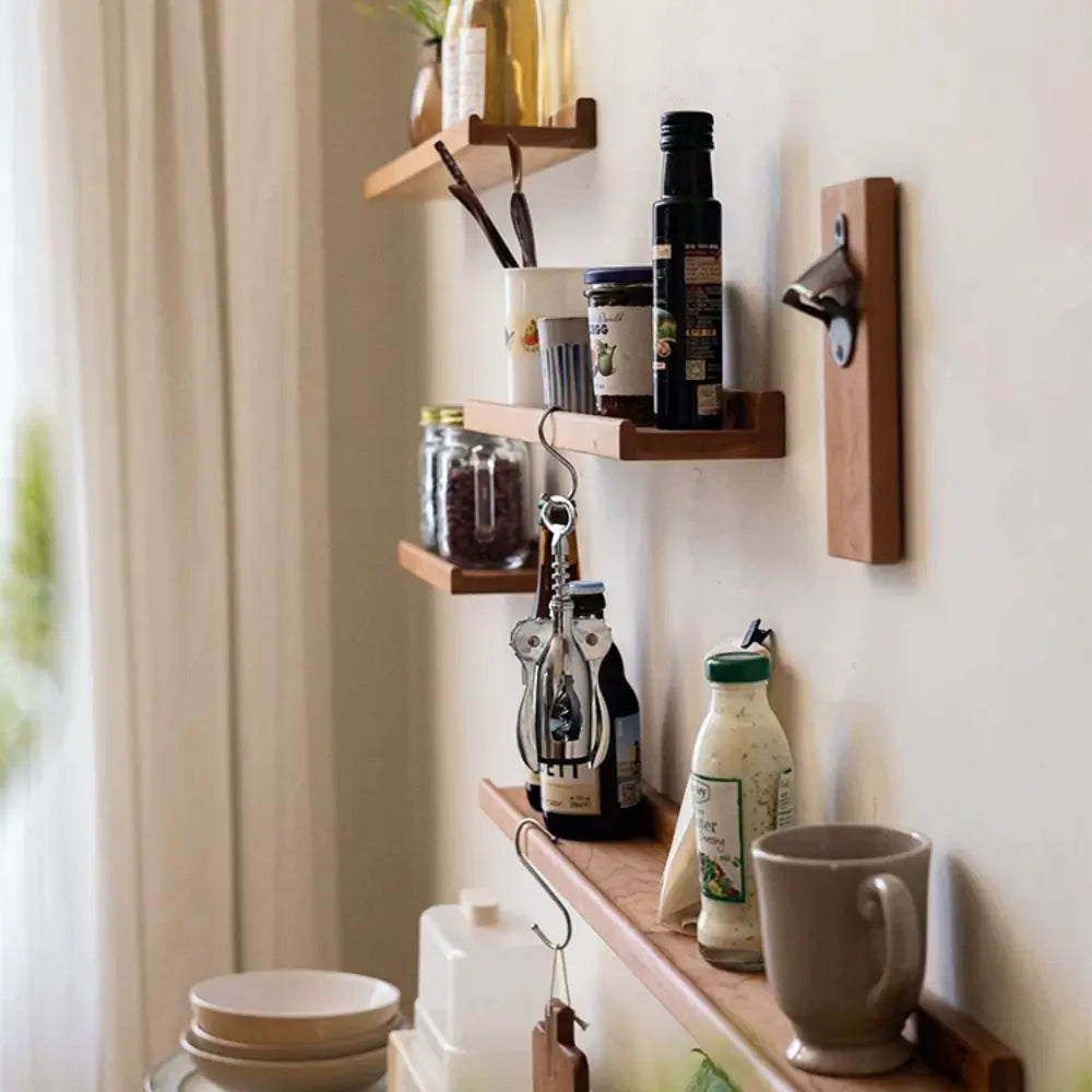Solid Cherry Wood Picture Ledge Shelf with Front Lip