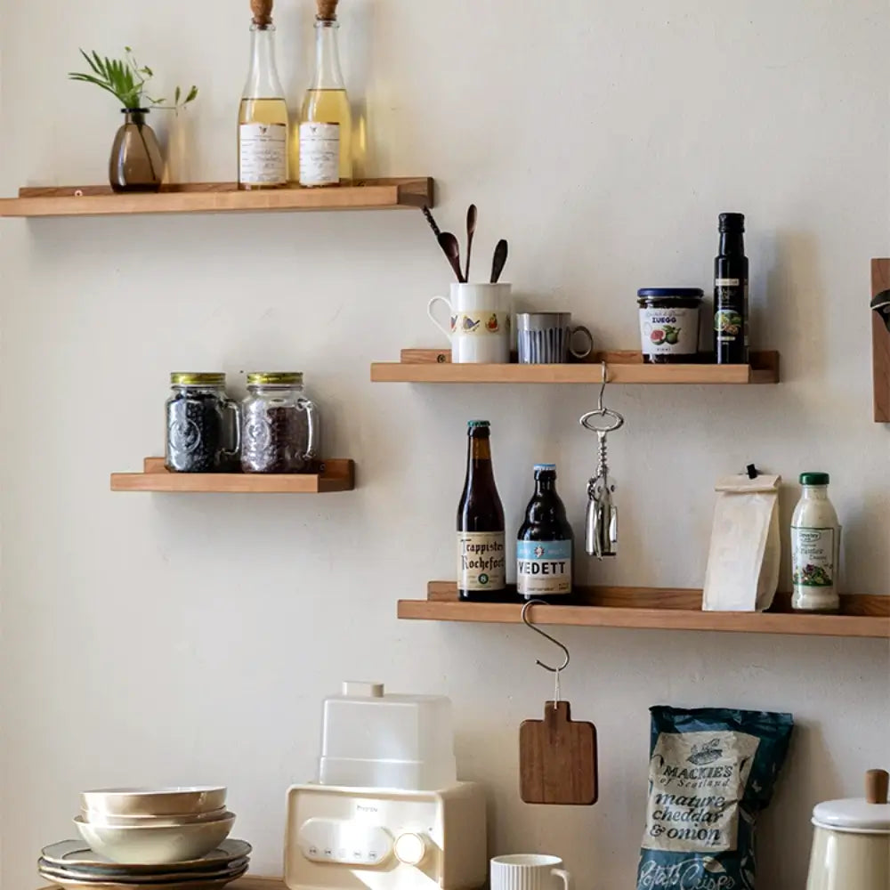 Solid Cherry Wood Picture Ledge Shelf with Front Lip