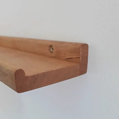 Solid Cherry Wood Picture Ledge Shelf with Front Lip