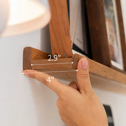 Solid Cherry Wood Picture Ledge Shelf with Front Lip